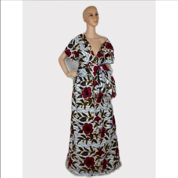 Handmade African print Ankara Handmade Infinity Floral Maxi Dress - Picture 4 of 5